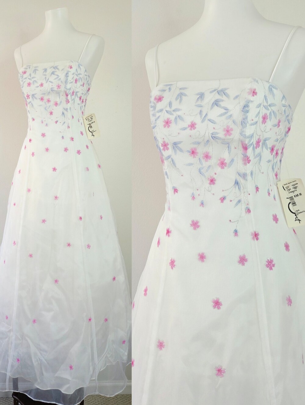 Vintage Steppin’ Out Gown Dress Maxi Floral 90s Deadstock Size 7 8